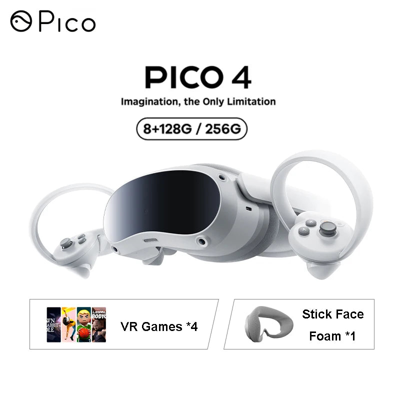 Pico 4 VR Headset All-In-One Virtual Reality Headset 8+128G/512G 3D Smart Glasses 4K+ Display Games Helmet For Metaverse&Stream